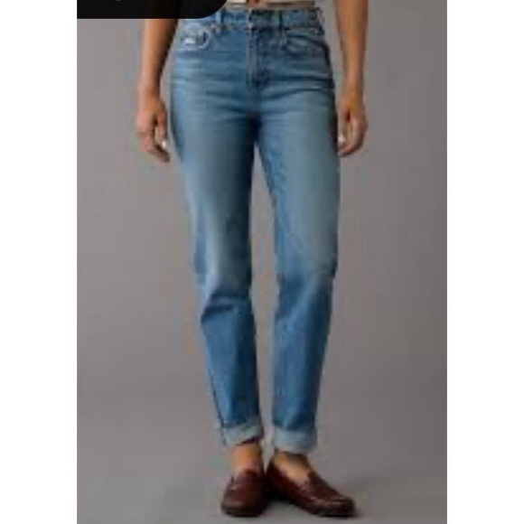 American Eagle Outfitters super high-rise, relaxed Blue Jeans 10R - Picture 10 of 12
